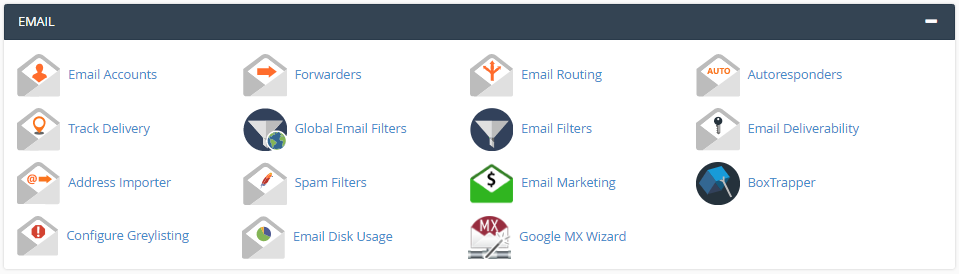 cPanel Email Section