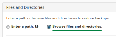 Click Browse Files and Directories