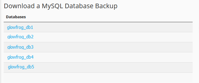 cPanel Download a MySQL Database Backup