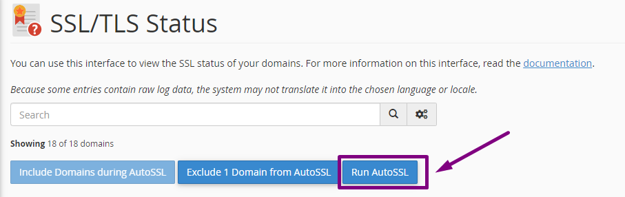 cPanel Run AutoSSL