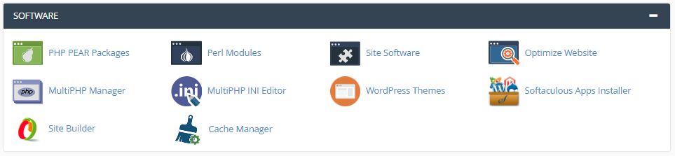 cPanel Software Section