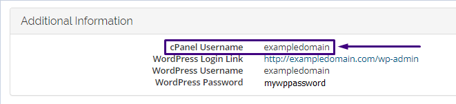 What is my cPanel username?