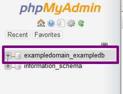 PHPMyadmin Your Database