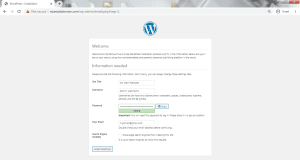 WordPress Install Details
