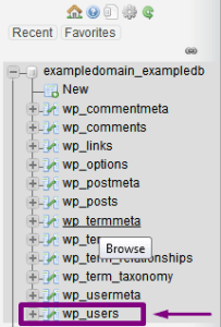 PHPMyAdmin WordPress Users Table wp_users