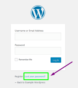WordPress Login URL Lost Your Password Link