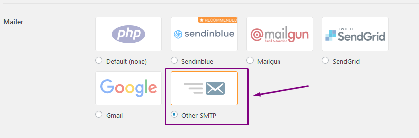 WP Mail SMTP - Mailer Settings