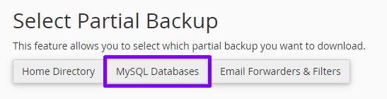 backup database in cpanel