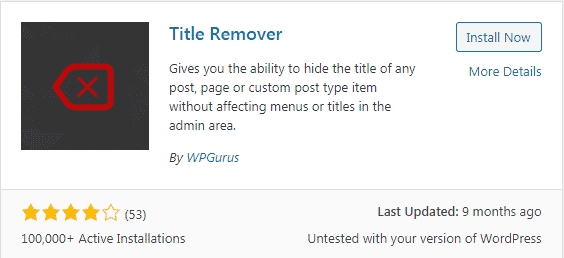 Remove the Title from WordPress