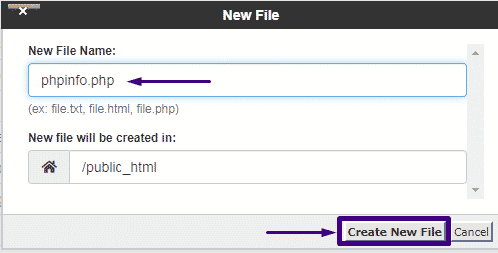 create phpinfo file