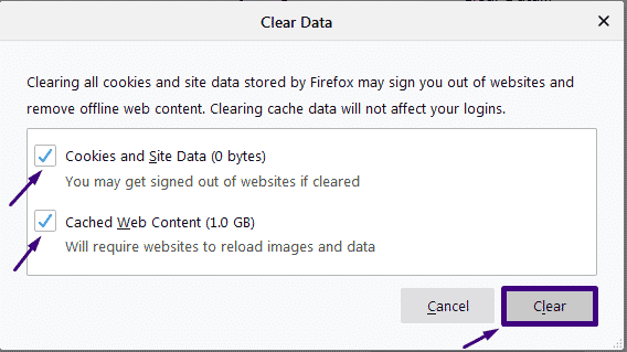 how to clear firefox cache