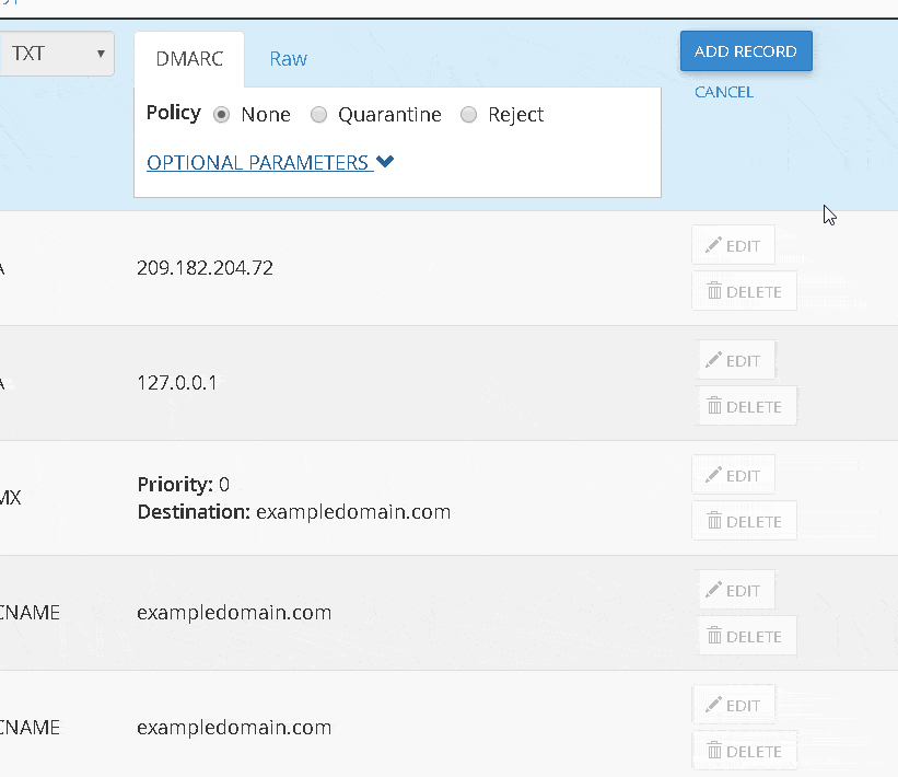 how to add a DMARC record