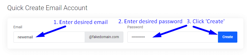 Quick Create Email Account