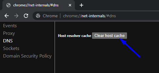 Clear DNS Cache in Google Chrome Browser